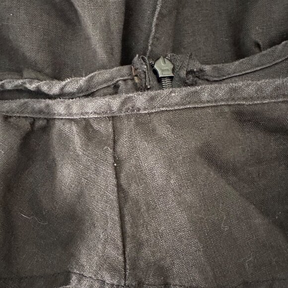 Grass Collection Linen Romper Halter Neck Ruffle Lightweight Minimalist Black 11 - Picture 10 of 10